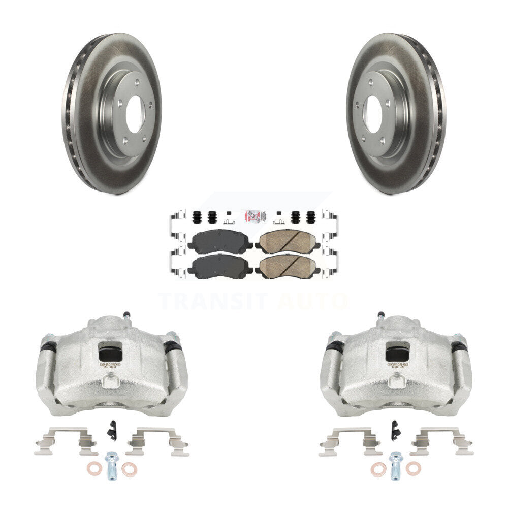 Front Brake Caliper Coat Rotor & Ceramic Pad Kit For Jeep Patriot Dodge Compass Chrysler KCG-100122N