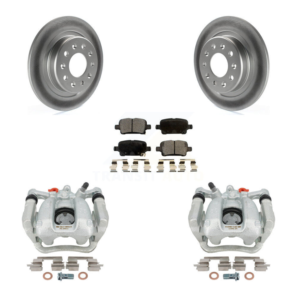 Rear Disc Brake Caliper Coated Rotors And Semi-Metallic Pads Kit For 2018-2020 Chevrolet Equinox GMC Terrain KCG-100122P