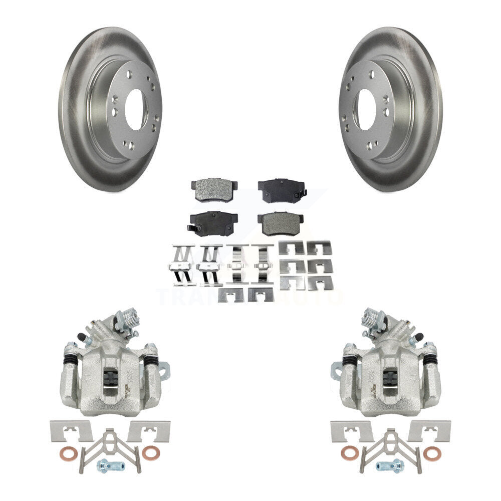 Rear Disc Brake Caliper Coated Rotors And Ceramic Pads Kit For Honda Civic Acura CSX ILX KCG-100122T