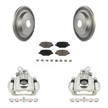 Rear Disc Brake Caliper Coated Rotors And Ceramic Pads Kit For Ford Explorer Taurus Flex Lincoln MKT KCG-100123C by Transit Auto