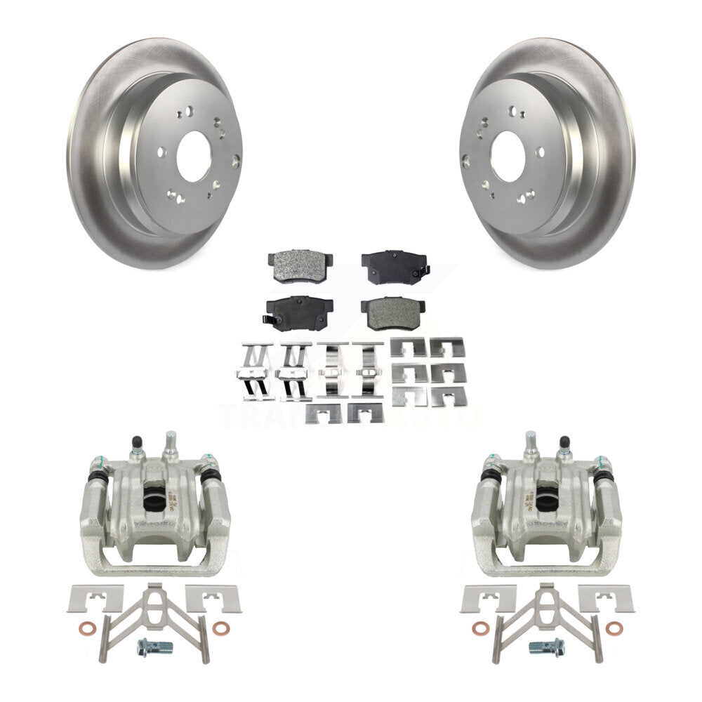 Rear Disc Brake Caliper Coated Rotors And Ceramic Pads Kit For Acura RDX KCG-100123T by Transit Auto