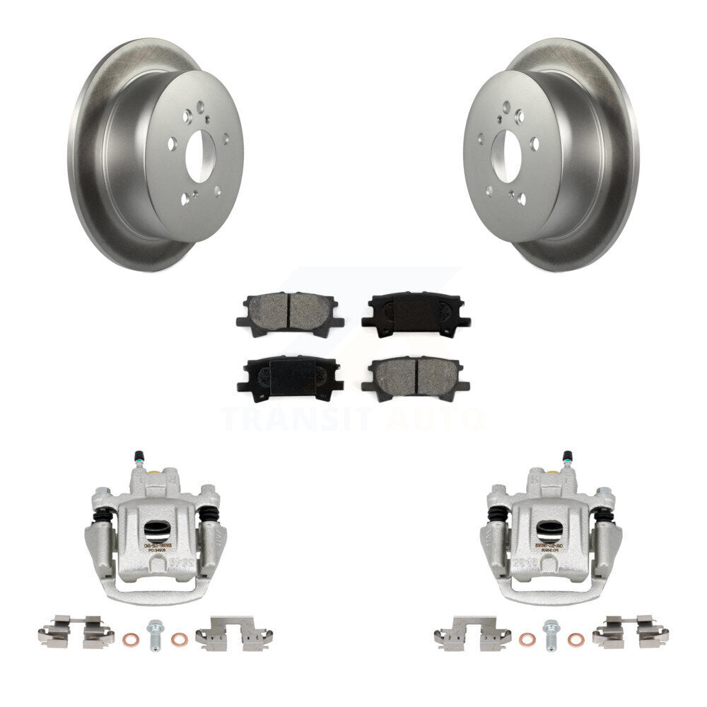 Rear Disc Brake Caliper Coated Rotors And Semi-Metallic Pads Kit For Toyota Highlander KCG-100124S
