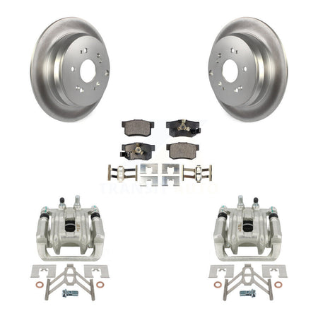 Rear Disc Brake Caliper Coated Rotors And Ceramic Pads Kit For Honda CR-V Acura RDX KCG-100124T by Transit Auto