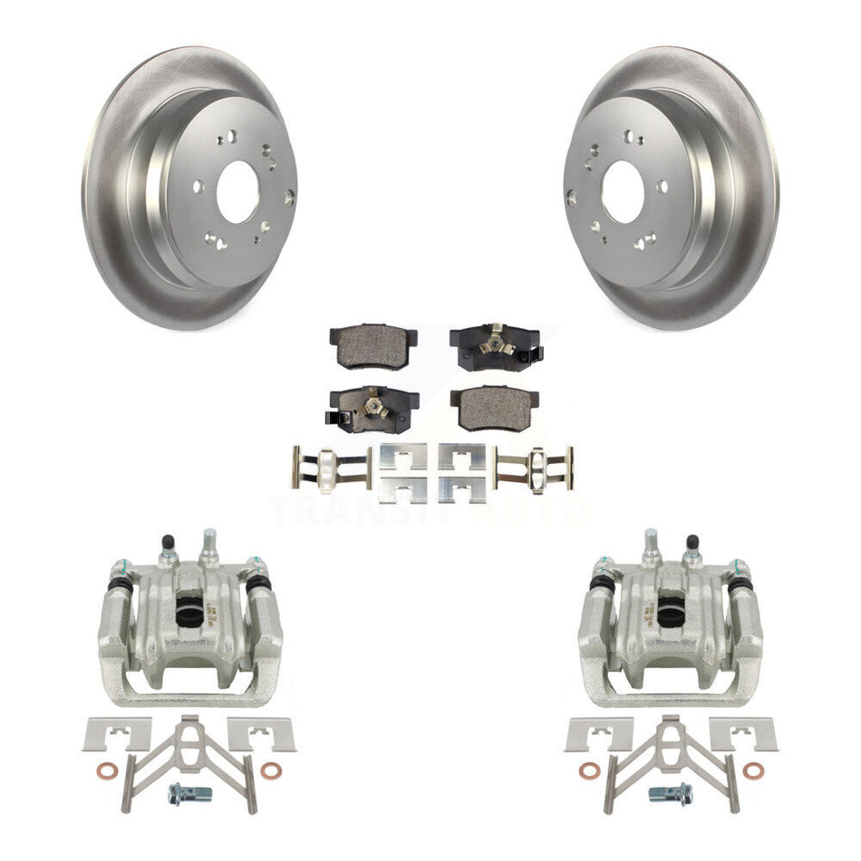 Rear Disc Brake Caliper Coated Rotors And Ceramic Pads Kit For Honda CR-V Acura RDX KCG-100124T by Transit Auto