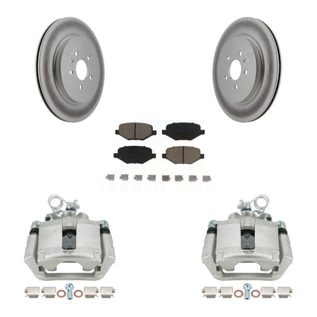 Rear Brake Caliper Coat Rotor & Ceramic Pad Kit For Ford Explorer Police Interceptor MKS KCG-100125C