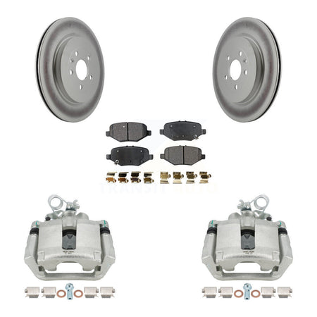 Rear Brake Caliper Coat Rotor Semi-Metallic Pad Kit For Ford Explorer Flex Taurus Police KCG-100125P