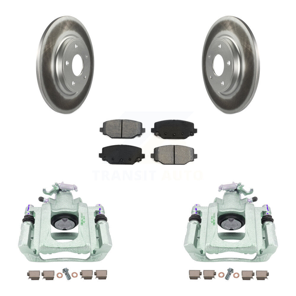 Rear Disc Brake Caliper Coated Rotors And Semi-Metallic Pads Kit For Ram C/V KCG-100125S