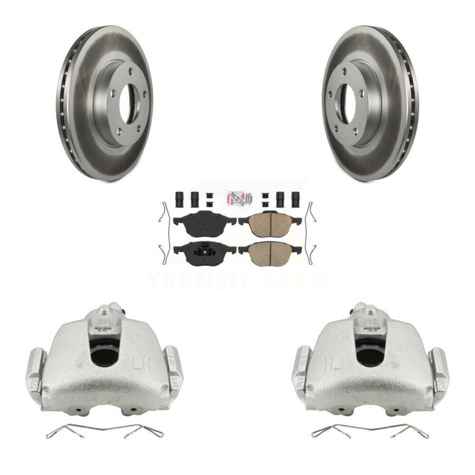 Front Disc Brake Caliper Coated Rotors And Ceramic Pads Kit For Mazda 3 Sport KCG-100126N