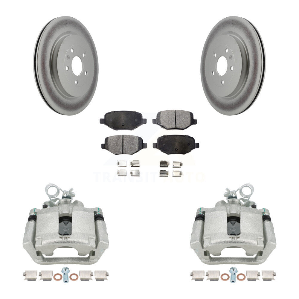 Rear Brake Caliper Coat Rotor Semi-Metallic Pad Kit For Ford Explorer Police Interceptor KCG-100126P