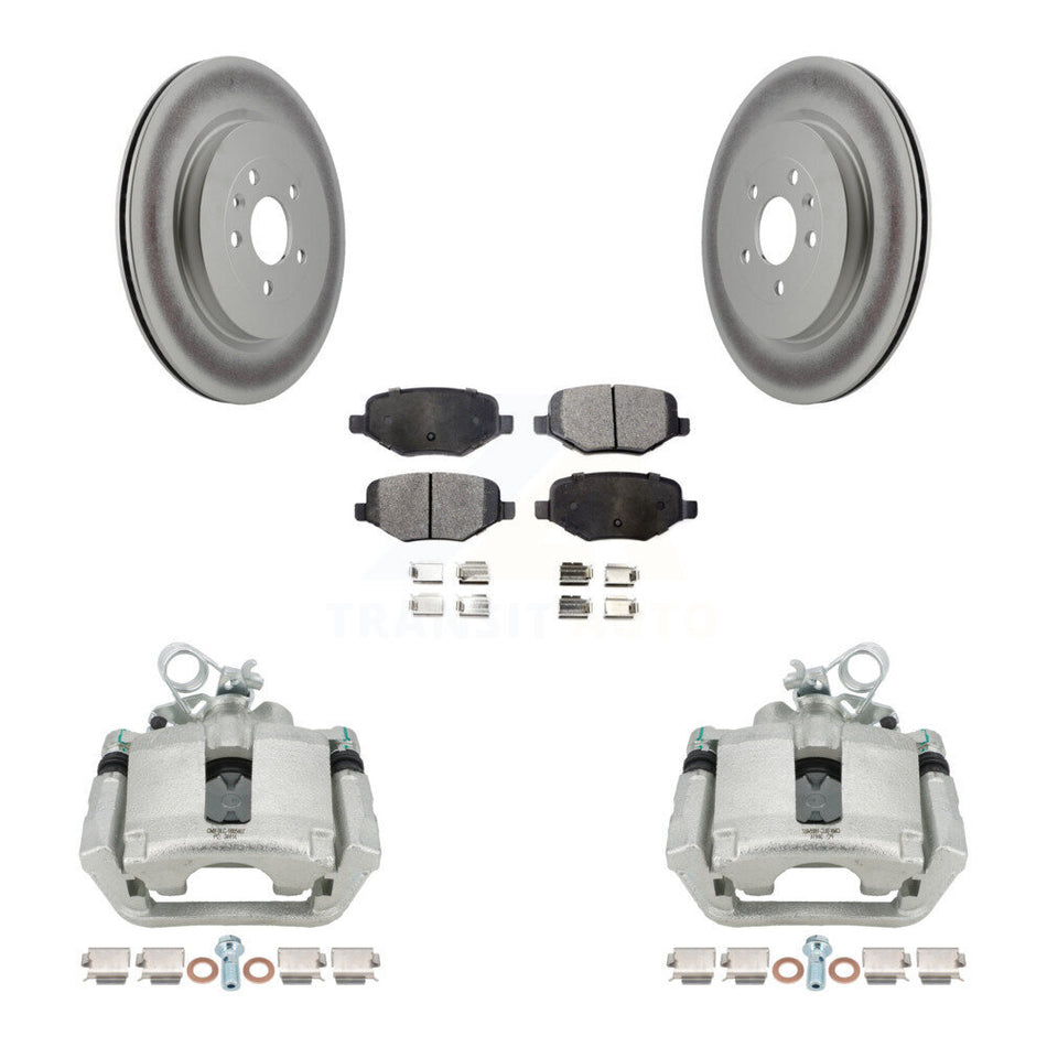 Rear Brake Caliper Coat Rotor Semi-Metallic Pad Kit For Ford Explorer Police Interceptor KCG-100126P