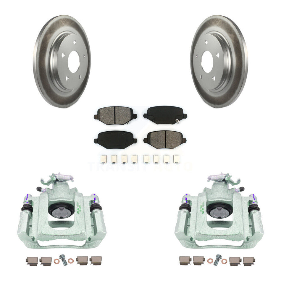 Rear Disc Brake Caliper Coated Rotors And Semi-Metallic Pads Kit For Ram C/V KCG-100126S