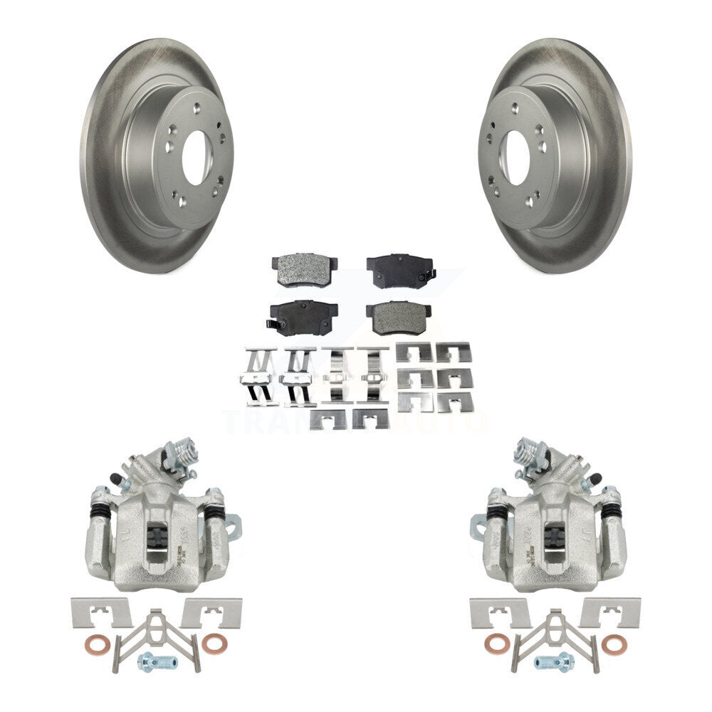 Rear Disc Brake Caliper Coated Rotors And Ceramic Pads Kit For 2016-2018 Acura ILX KCG-100126T