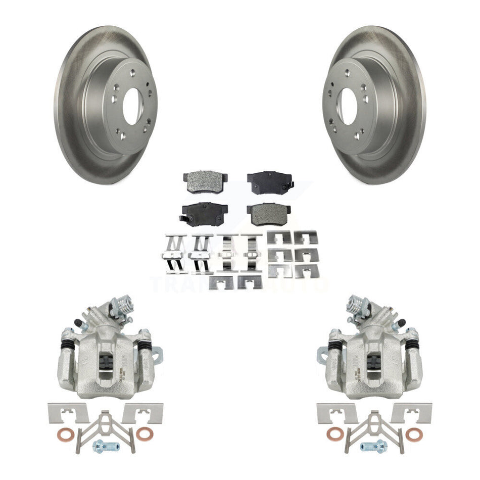 Rear Disc Brake Caliper Coated Rotors And Ceramic Pads Kit For 2016-2018 Acura ILX KCG-100126T
