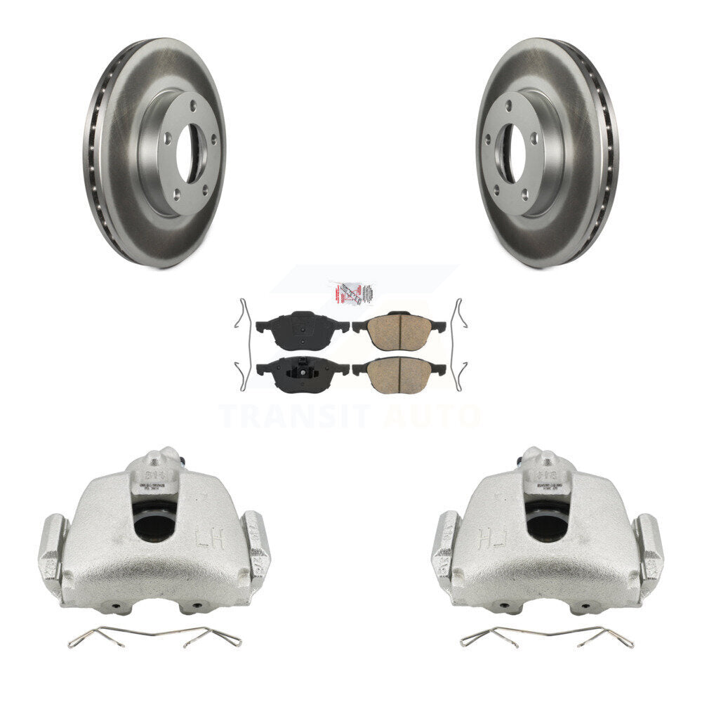 Front Disc Brake Caliper Coated Rotors And Ceramic Pads Kit For Mazda 3 Sport KCG-100127N