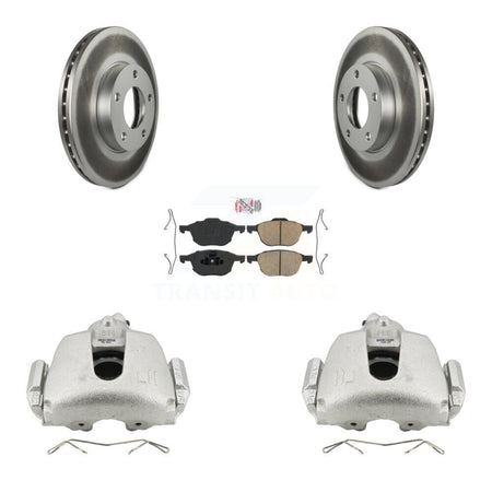 Front Disc Brake Caliper Coated Rotors And Ceramic Pads Kit For Mazda 3 Sport KCG-100127N