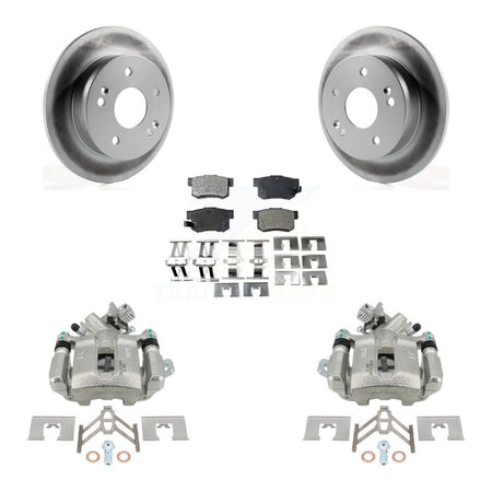 Rear Disc Brake Caliper Coated Rotors And Ceramic Pads Kit For Honda Civic Acura RSX KCG-100127T