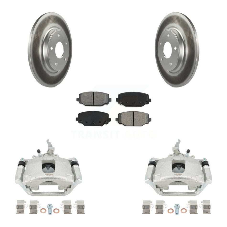 Rear Disc Brake Caliper Coat Rotor And Semi-Metallic Pad Kit For 2014-2020 Dodge Journey KCG-100128S