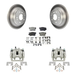 Rear Disc Brake Caliper Coated Rotors And Ceramic Pads Kit For Acura TL Honda Element KCG-100128T