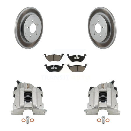 Rear Disc Brake Caliper Coat Rotor Ceramic Pad Kit For Ford Escape Mazda Tribute Mercury KCG-100129C