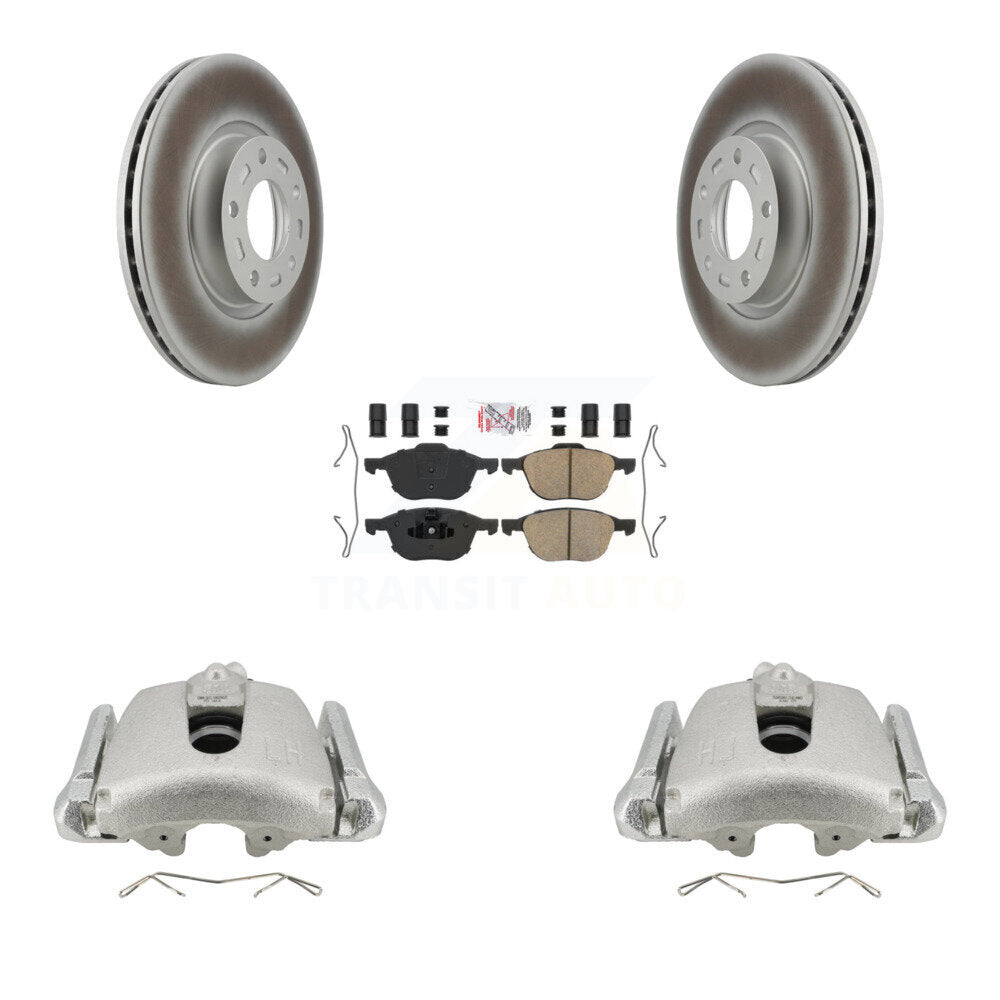 Front Disc Brake Caliper Coated Rotors And Ceramic Pads Kit For Mazda 3 5 Sport KCG-100129N
