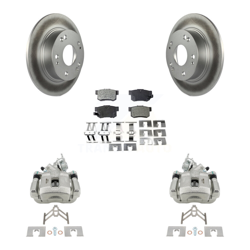 Rear Disc Brake Caliper Coated Rotors And Ceramic Pads Kit For Honda Accord Acura TSX KCG-100129T