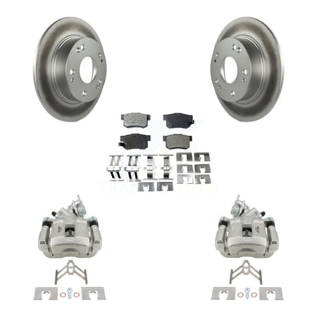 Rear Disc Brake Caliper Coated Rotors And Ceramic Pads Kit For Honda Accord Acura TSX KCG-100129T