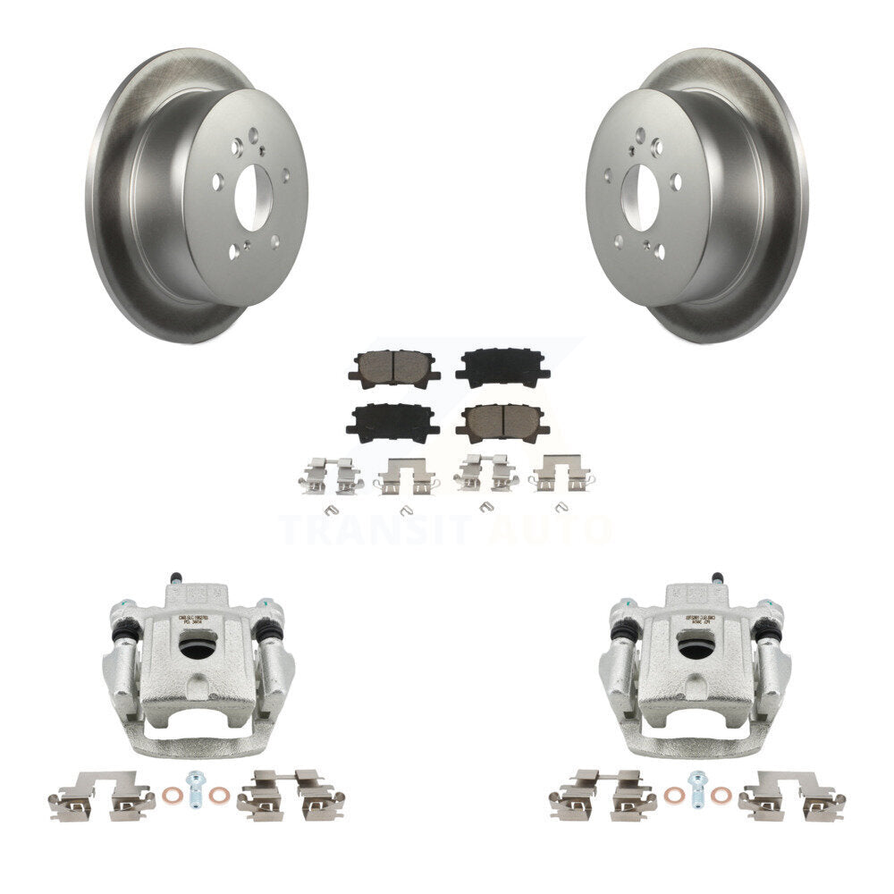 Rear Brake Caliper Coat Rotors & Ceramic Pad Kit For Lexus RX350 RX330 Toyota Highlander KCG-100130C