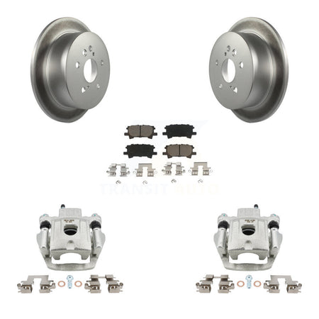 Rear Brake Caliper Coat Rotors & Ceramic Pad Kit For Lexus RX350 RX330 Toyota Highlander KCG-100130C