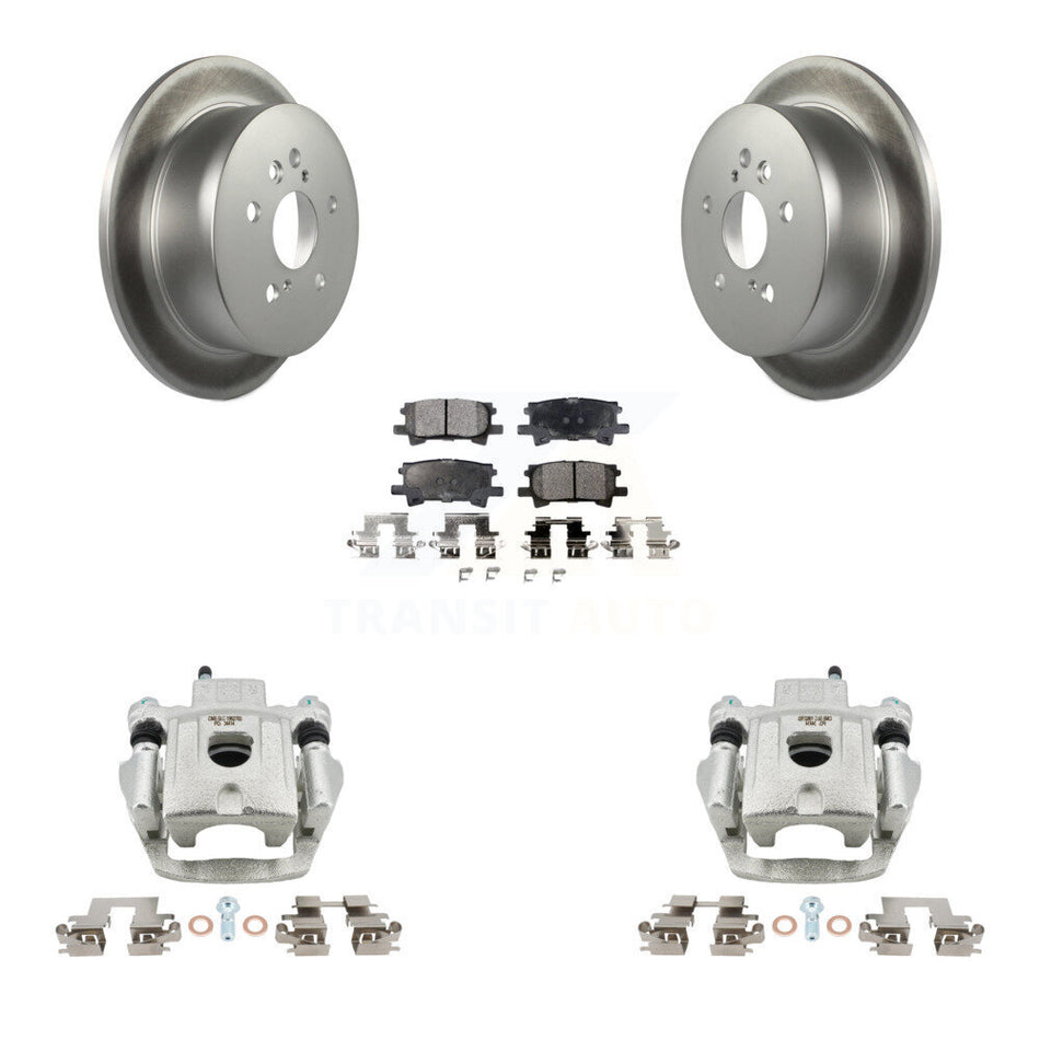 Rear Brake Caliper Coat Rotors Semi-Metallic Pad Kit For Lexus RX350 RX330 Toyota RX400h KCG-100131P