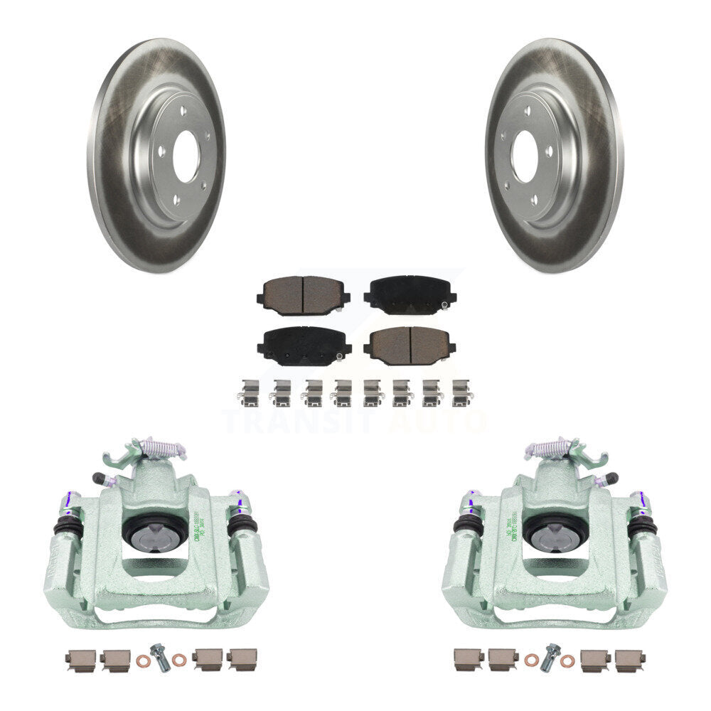 Rear Brake Caliper Coat Rotor Ceramic Pad Kit For Ram C/V With Dual Piston Front KCG-100132C