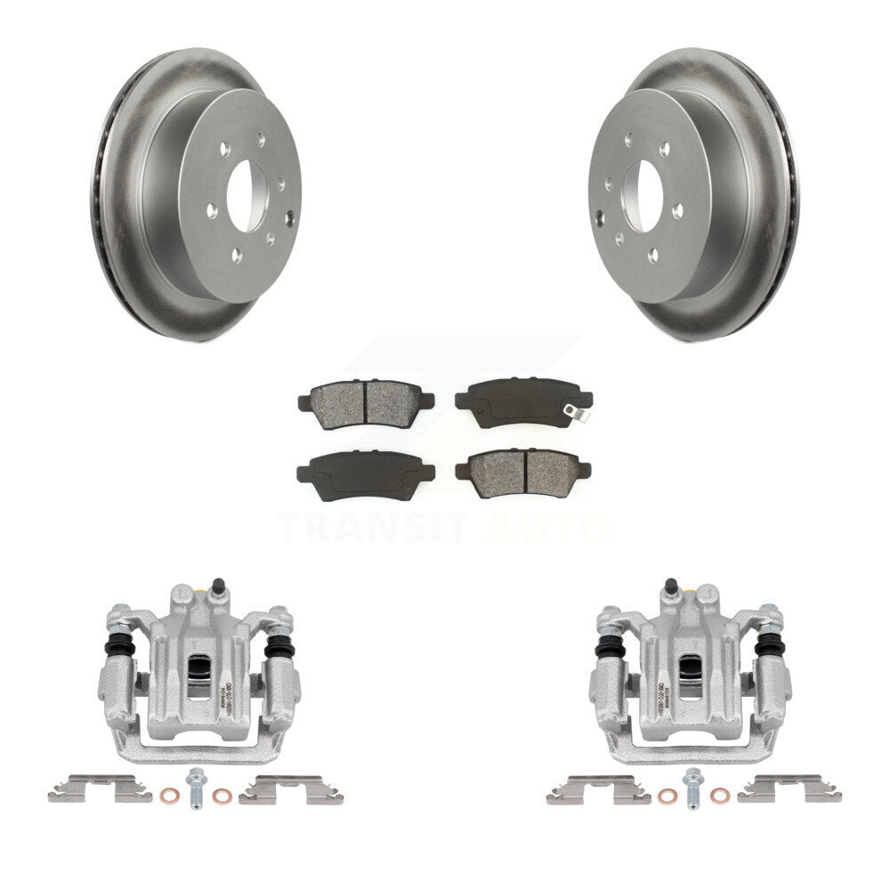 Rear Disc Brake Caliper Coat Rotor And Semi-Metallic Pad Kit For 2006-2007 Nissan Xterra KCG-100132S