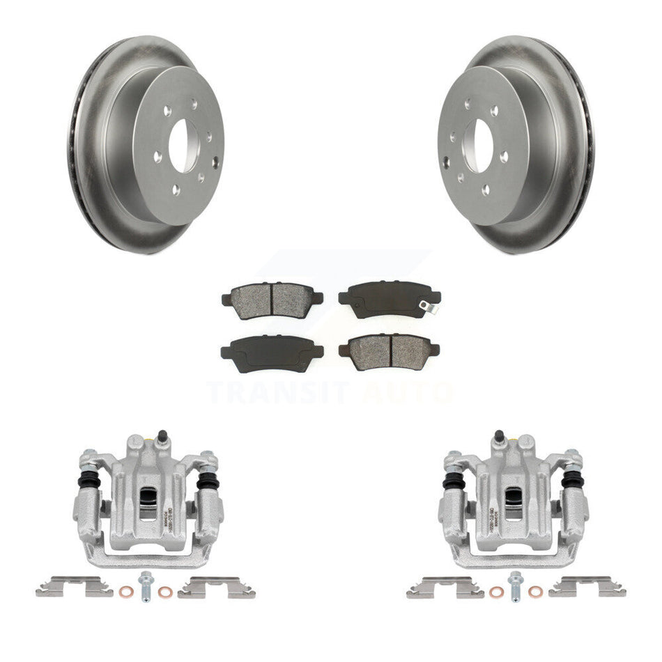 Rear Disc Brake Caliper Coat Rotor And Semi-Metallic Pad Kit For 2006-2007 Nissan Xterra KCG-100132S