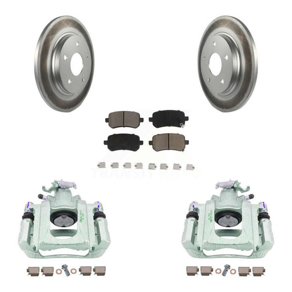 Rear Disc Brake Caliper Coated Rotors And Ceramic Pads Kit For Chrysler Town & Country Dodge Grand Caravan Volkswagen Routan Ram C/V KCG-100133C