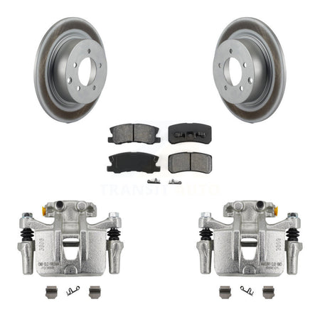 Rear Disc Brake Caliper Coated Rotors And Semi-Metallic Pad Kit For Mitsubishi Outlander KCG-100133S