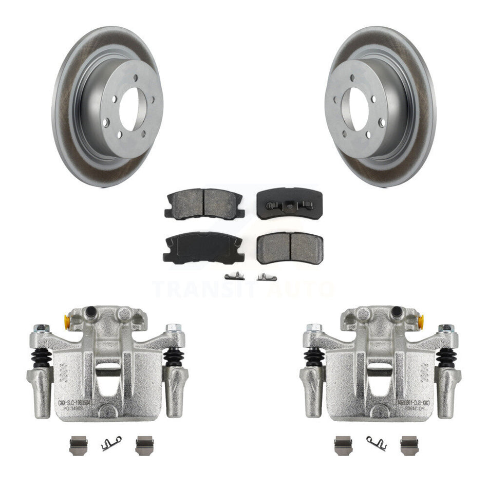 Rear Disc Brake Caliper Coated Rotors And Semi-Metallic Pad Kit For Mitsubishi Outlander KCG-100133S