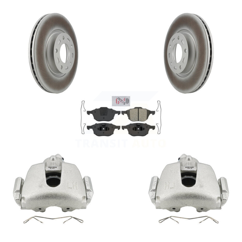 Front Brake Caliper Coat Rotor & Semi-Metallic Pad Kit For Mazda 3 Sport GS GT with 2.5L KCG-100134N