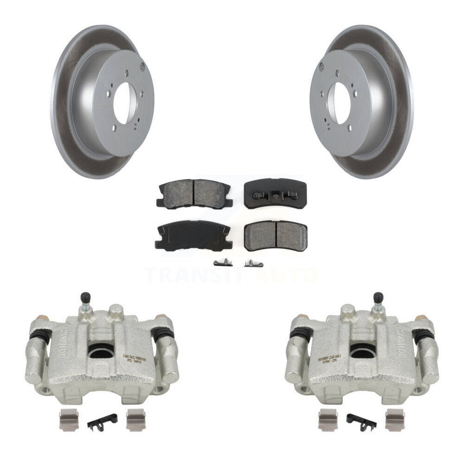 Rear Disc Brake Caliper Coated Rotors And Semi-Metallic Pads Kit For Mitsubishi Outlander With 7 Passenger Seating KCG-100134S