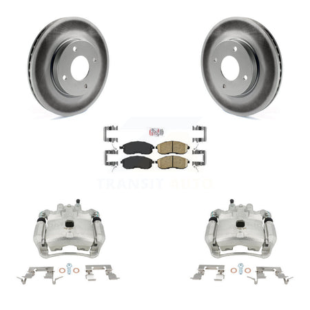 Front Disc Brake Caliper Coated Rotors And Ceramic Pads Kit For Nissan Sentra KCG-100135N by Transit Auto