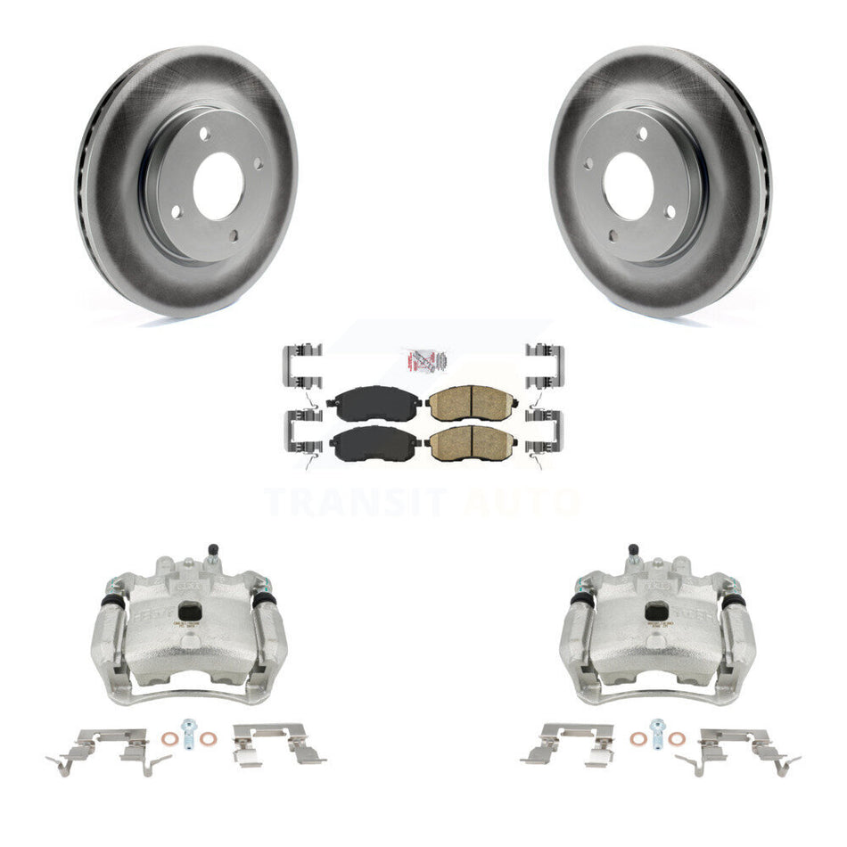 Front Disc Brake Caliper Coated Rotors And Ceramic Pads Kit For Nissan Sentra KCG-100135N by Transit Auto