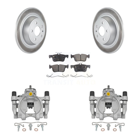 Rear Disc Brake Caliper Coated Rotors And Ceramic Pads Kit For Ford Fusion Lincoln MKZ KCG-100135T