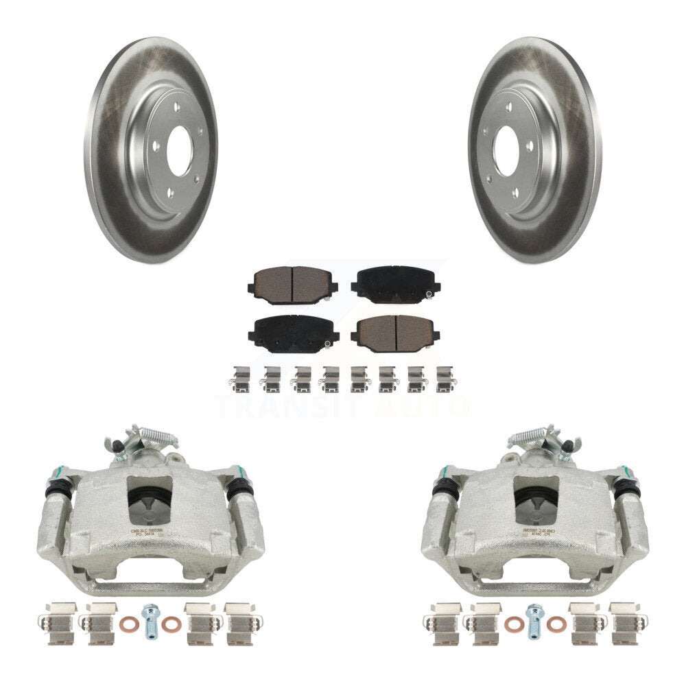 Rear Disc Brake Caliper Coated Rotors And Ceramic Pads Kit For Dodge Grand Caravan KCG-100136C by Transit Auto