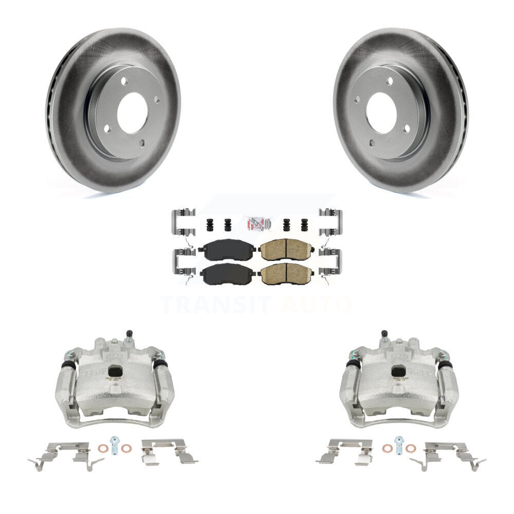 Front Disc Brake Caliper Coated Rotors And Ceramic Pads Kit For Nissan Sentra KCG-100136N by Transit Auto