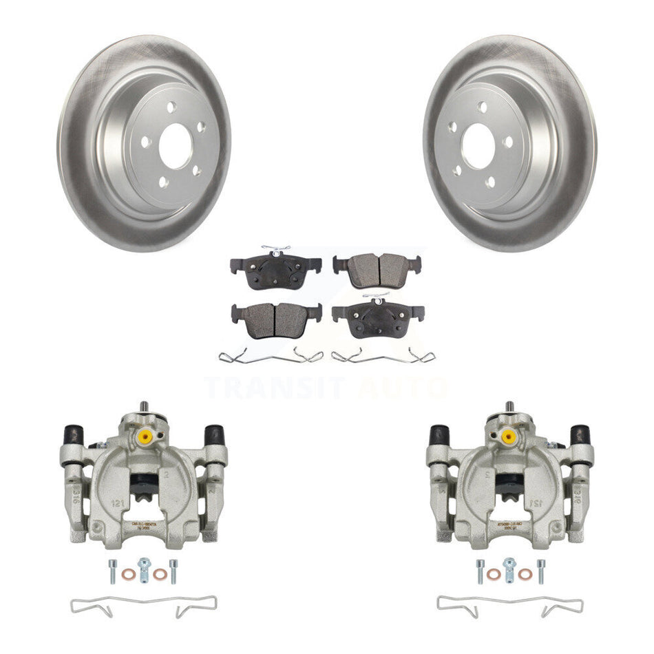 Rear Brake Caliper Coat Rotor And Ceramic Pad Kit For Ford Edge Lincoln MKX Nautilus MKZ KCG-100136T