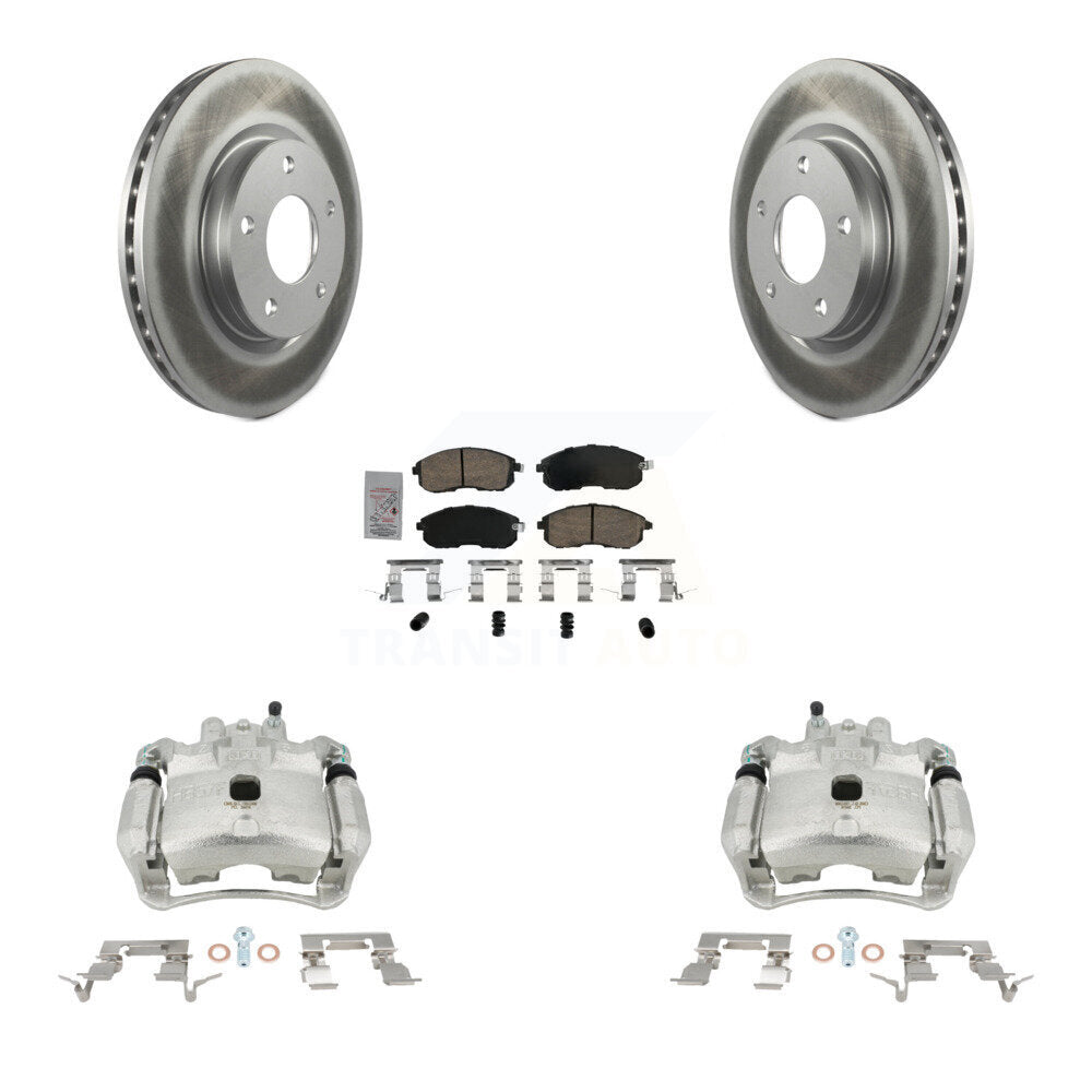 Front Disc Brake Caliper Coated Rotors And Ceramic Pads Kit For Nissan Sentra KCG-100137N by Transit Auto