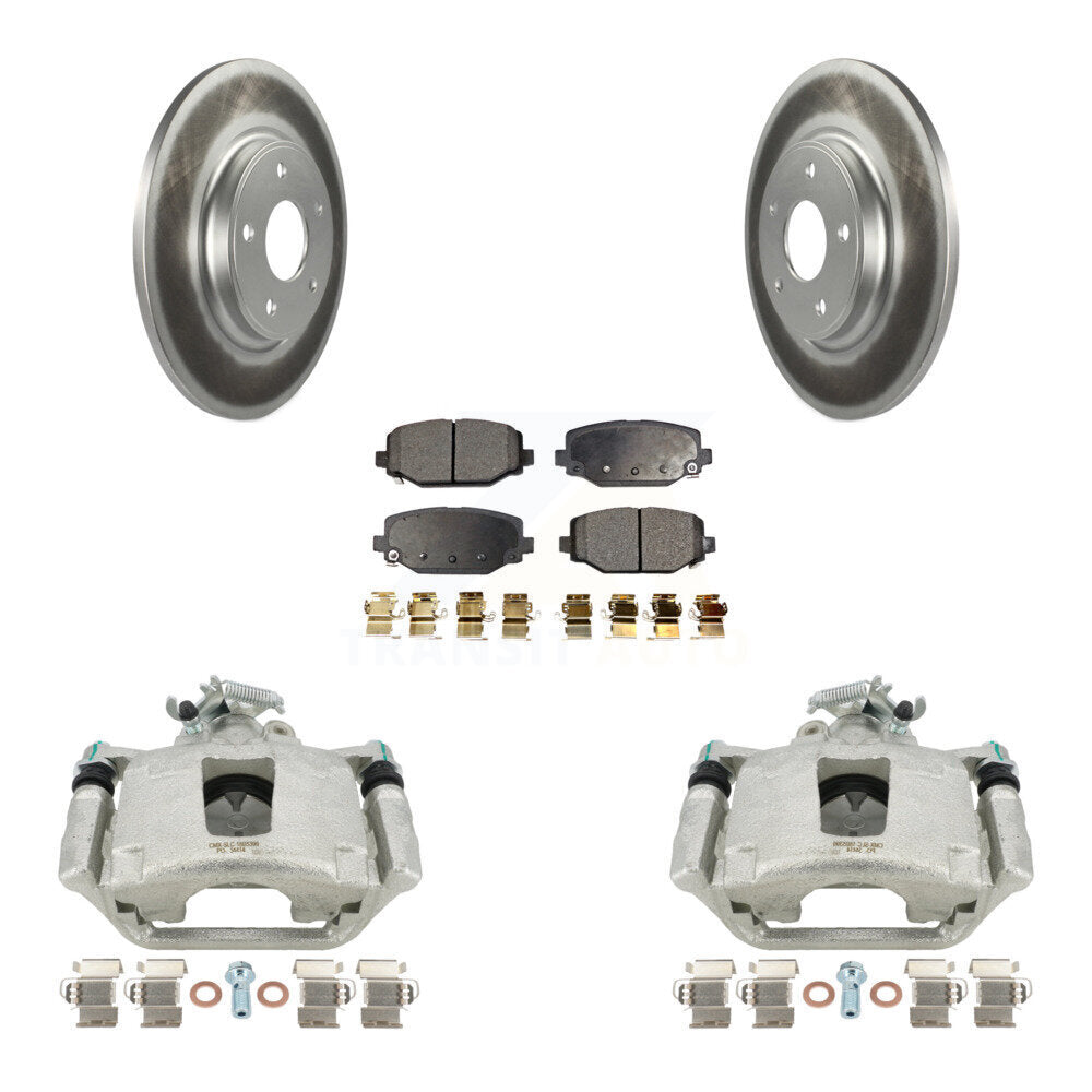 Rear Disc Brake Caliper Coated Rotors And Semi-Metallic Pads Kit For Dodge Grand Caravan KCG-100137P by Transit Auto