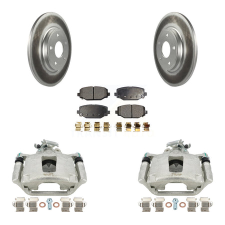 Rear Disc Brake Caliper Coated Rotors And Semi-Metallic Pads Kit For Dodge Grand Caravan KCG-100137P by Transit Auto