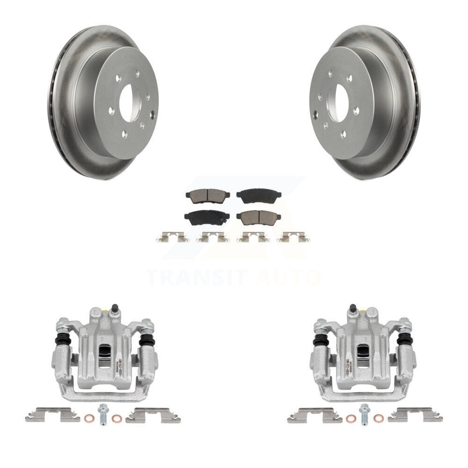 Rear Brake Caliper Coat Rotors Ceramic Pad Kit For Nissan Frontier Xterra Suzuki Equator KCG-100138C