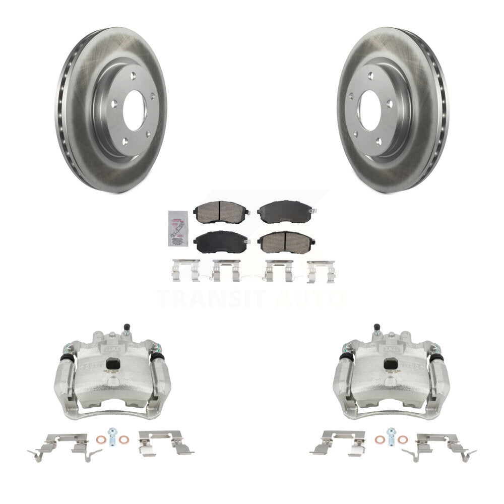 Front Disc Brake Caliper Coated Rotors And Ceramic Pads Kit For Nissan Sentra KCG-100138N by Transit Auto