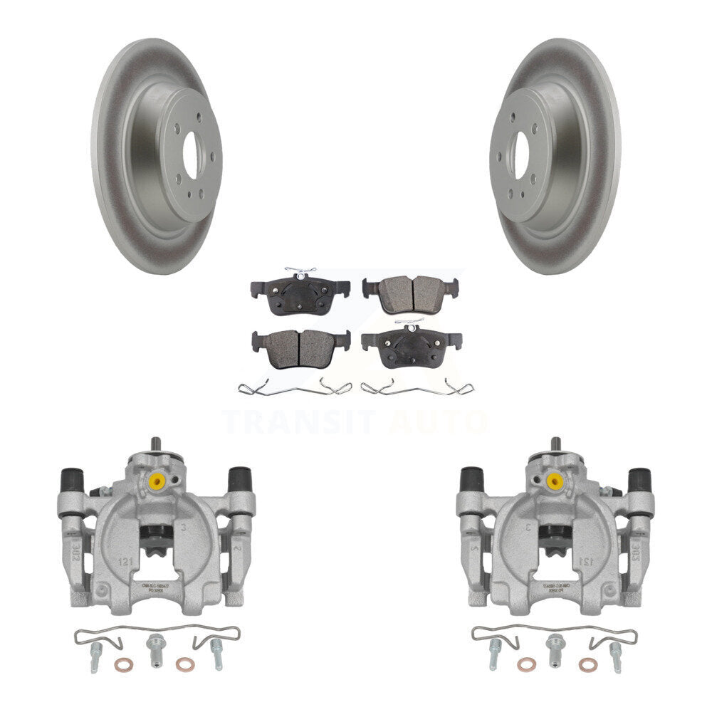 Rear Disc Brake Caliper Coated Rotors And Ceramic Pads Kit For Lincoln Continental KCG-100138T