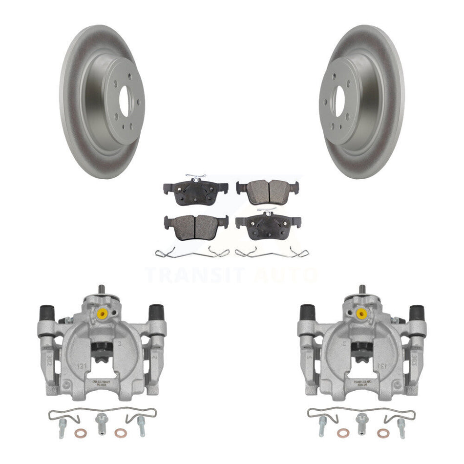 Rear Disc Brake Caliper Coated Rotors And Ceramic Pads Kit For Lincoln Continental KCG-100138T